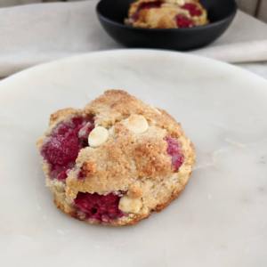 Keto Raspberry White Chocolate Scones